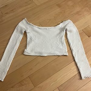 Free people textured long sleeve crop